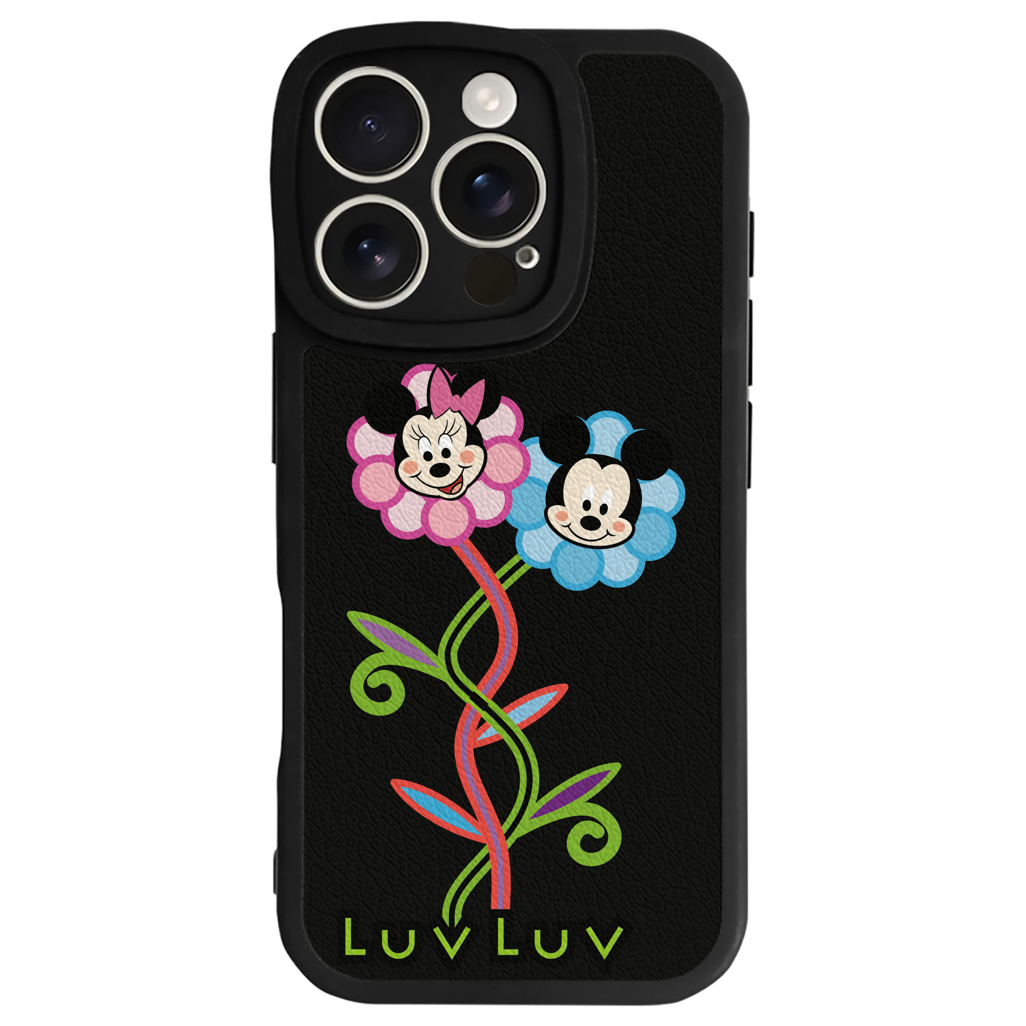 （画像用） ミッキーマウス Mickey Mouse 【iPhone 16シリーズ対応】シリコンスマホケース（レザー調） 材質：シリコン